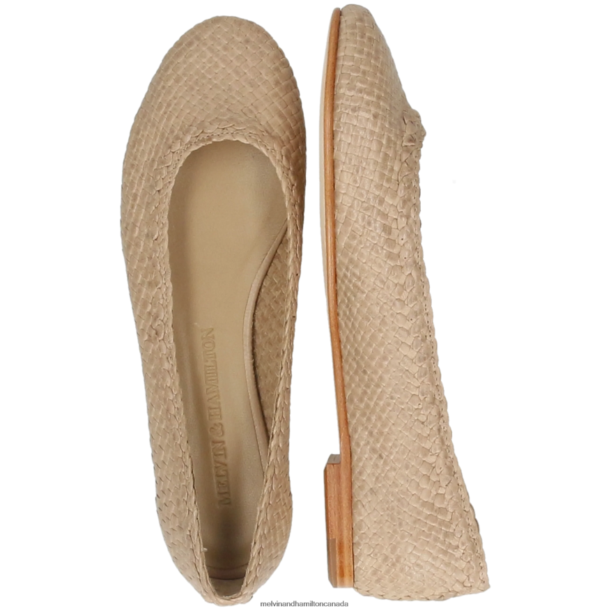 Women Melvin & Hamilton Beige Kate 5 Ballet Pumps P4V68P1961