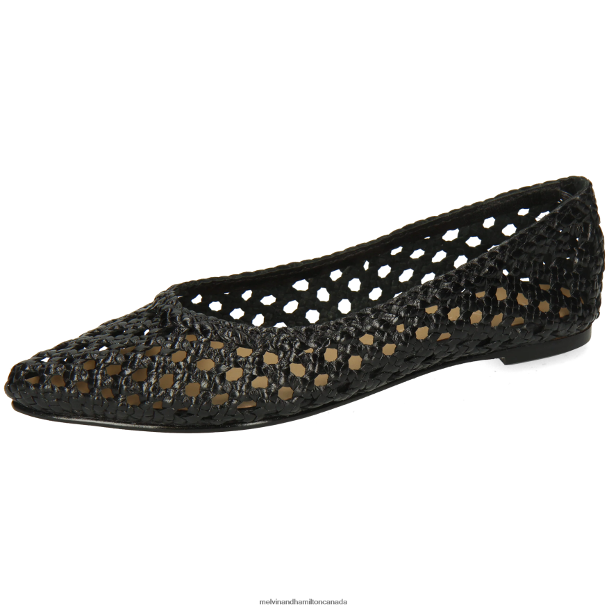 Women Melvin & Hamilton Black Alexa 16 Ballet Pumps P4V68P1957