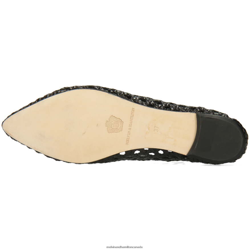 Women Melvin & Hamilton Black Alexa 16 Ballet Pumps P4V68P1957