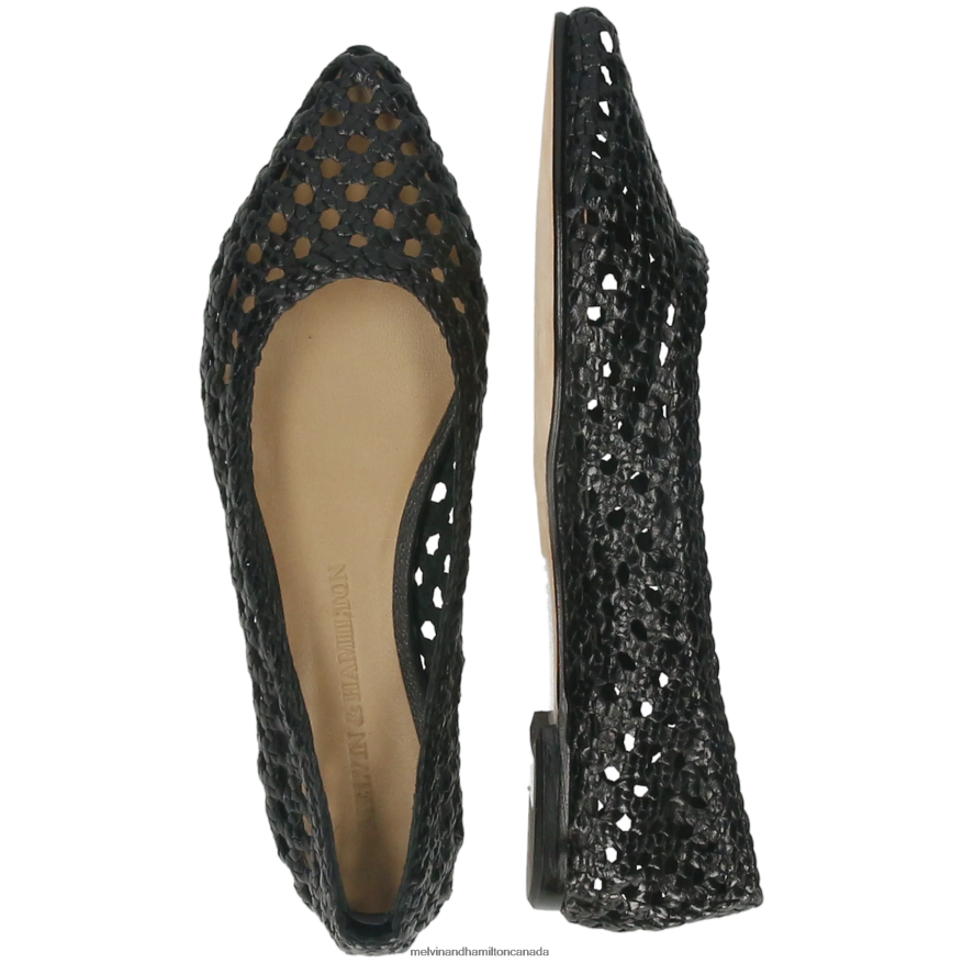 Women Melvin & Hamilton Black Alexa 16 Ballet Pumps P4V68P1957