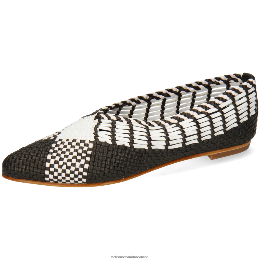 Women Melvin & Hamilton Black Alexa 40 Ballet Pumps P4V68P1970
