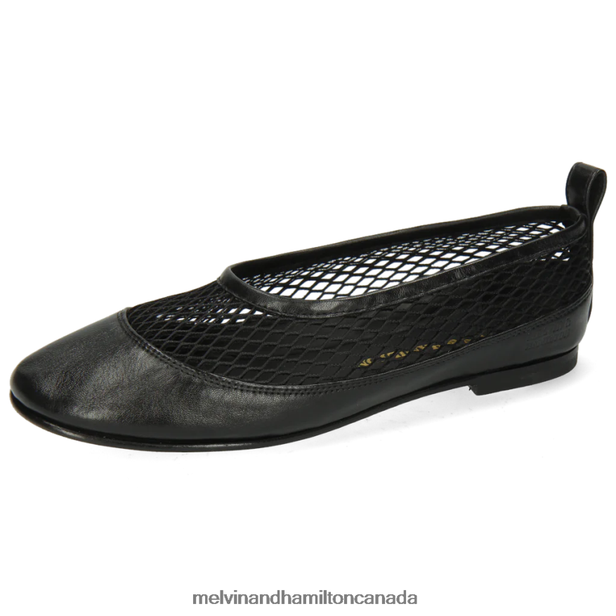 Women Melvin & Hamilton Black Iris 14 Ballet Pumps P4V68P1977
