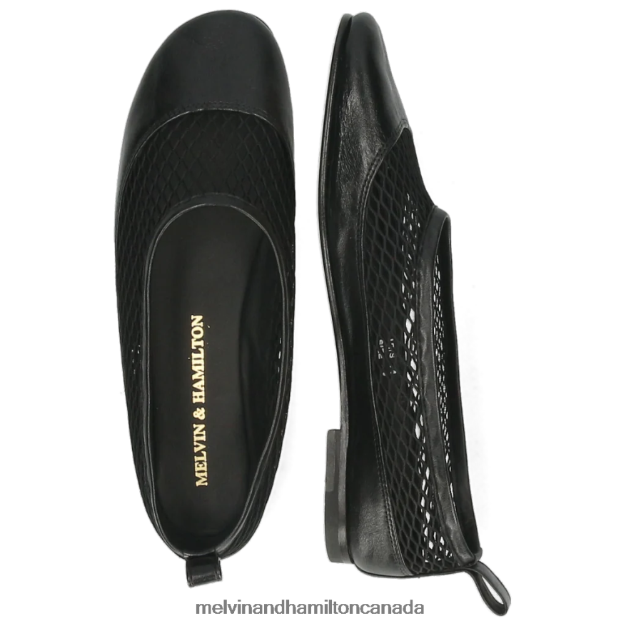 Women Melvin & Hamilton Black Iris 14 Ballet Pumps P4V68P1977