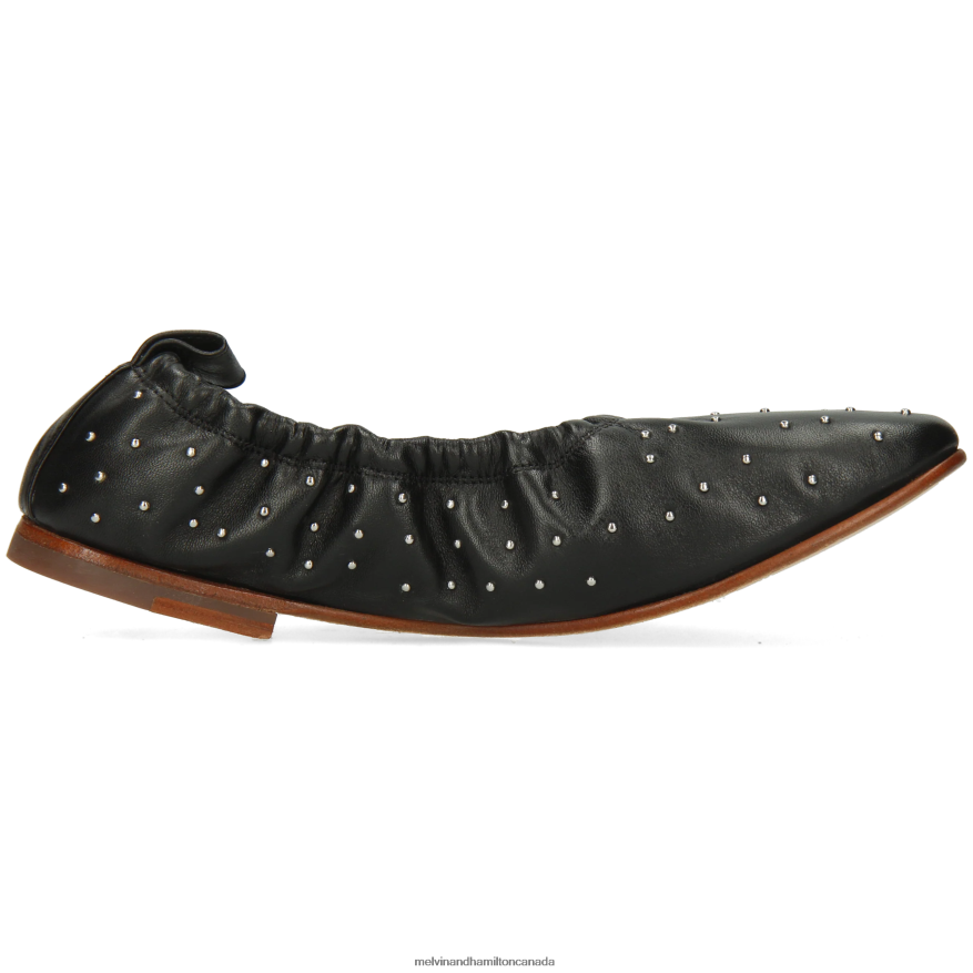 Women Melvin & Hamilton Black Iris 7 Ballet Pumps P4V68P1953