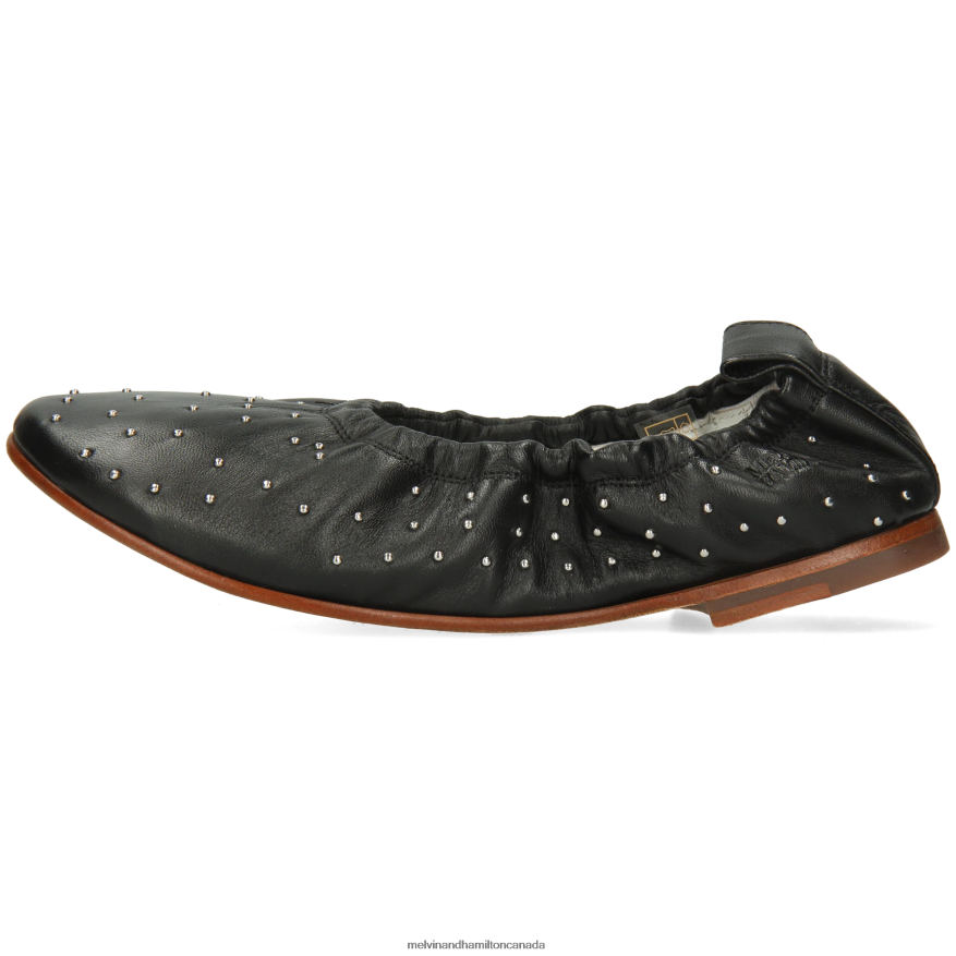 Women Melvin & Hamilton Black Iris 7 Ballet Pumps P4V68P1953
