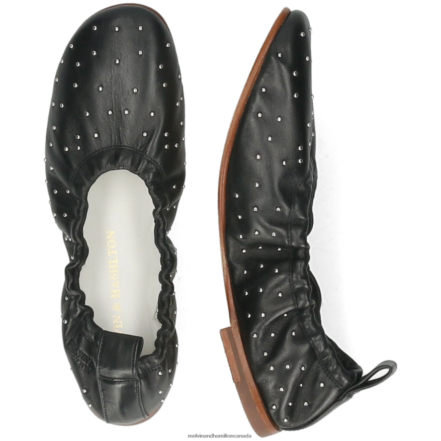 Women Melvin & Hamilton Black Iris 7 Ballet Pumps P4V68P1953