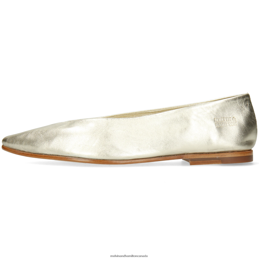 Women Melvin & Hamilton Gold Mira 1 Ballet Pumps P4V68P1969