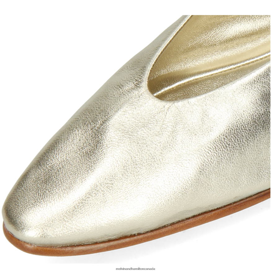 Women Melvin & Hamilton Gold Mira 1 Ballet Pumps P4V68P1969