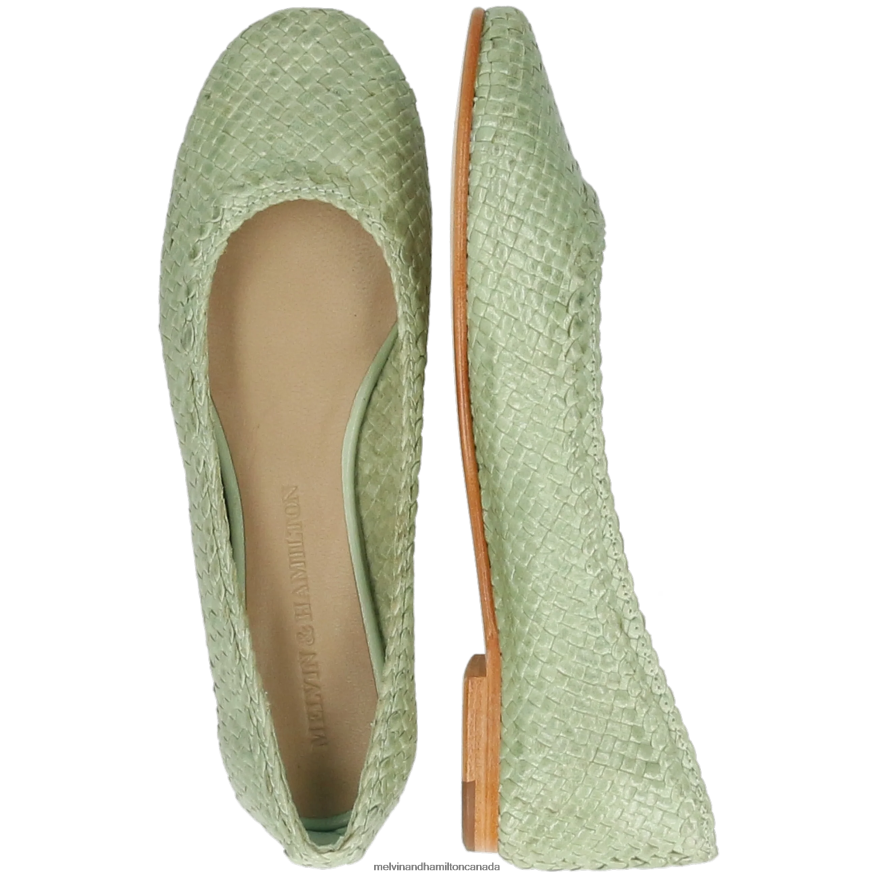 Women Melvin & Hamilton Green Kate 5 Ballet Pumps P4V68P1962