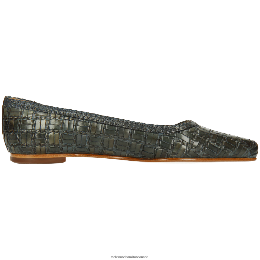 Women Melvin & Hamilton Khaki Alexa 45 Ballet Pumps P4V68P1954