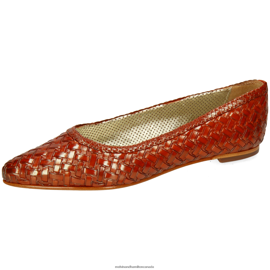 Women Melvin & Hamilton Orange Alexa 46 Ballet Pumps P4V68P1955