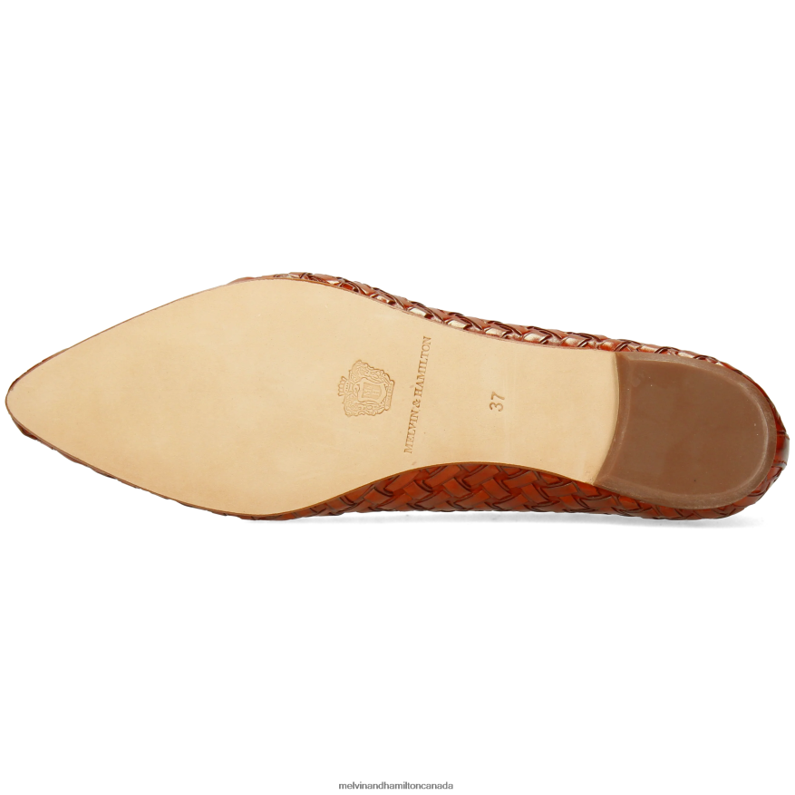 Women Melvin & Hamilton Orange Alexa 46 Ballet Pumps P4V68P1955