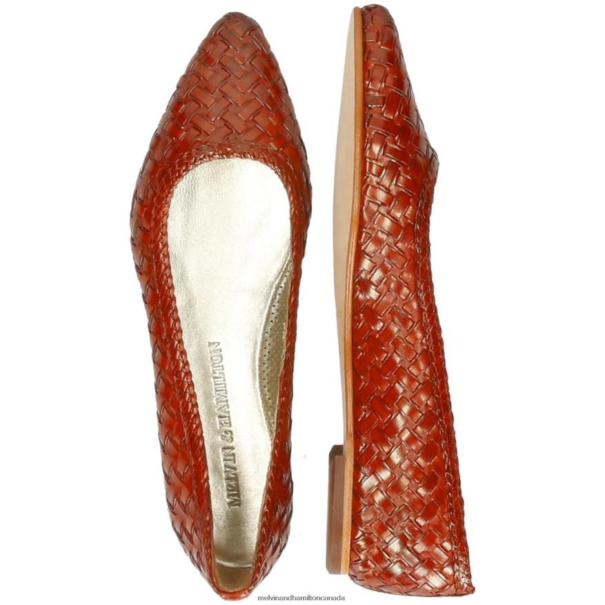 Women Melvin & Hamilton Orange Alexa 46 Ballet Pumps P4V68P1955