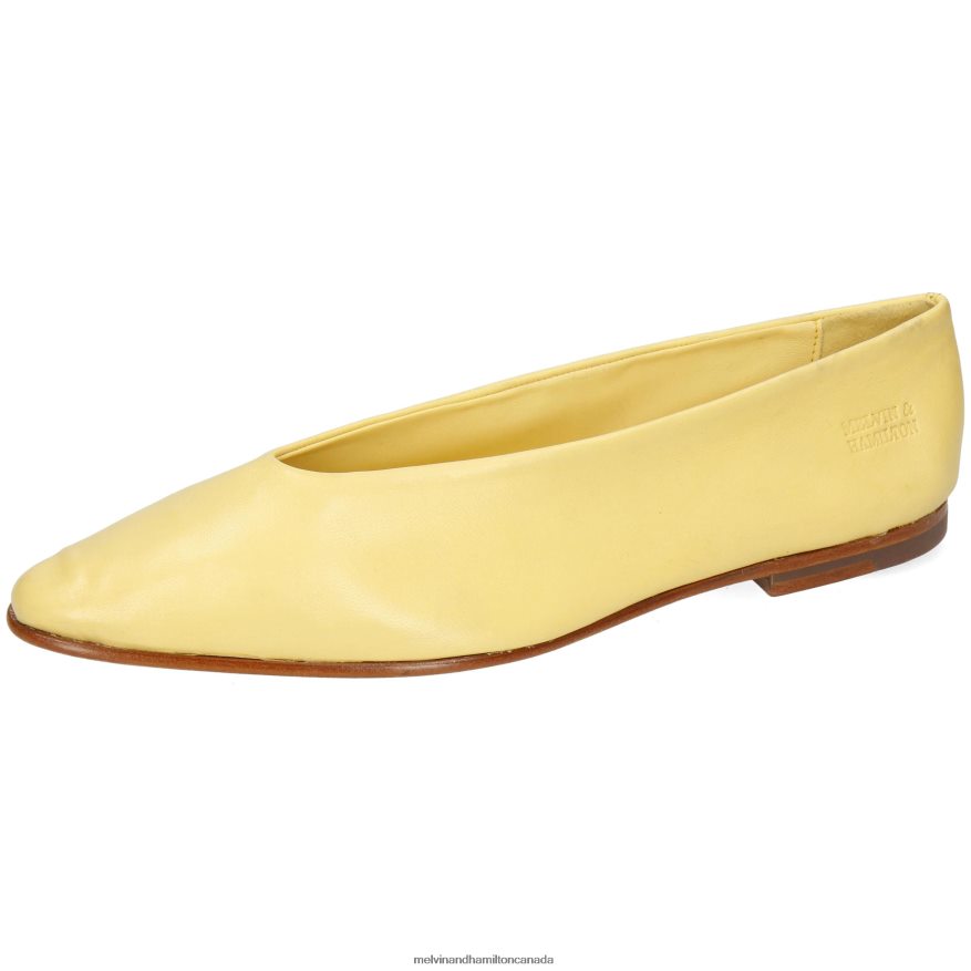 Women Melvin & Hamilton Yellow Mira 1 Ballet Pumps P4V68P1975