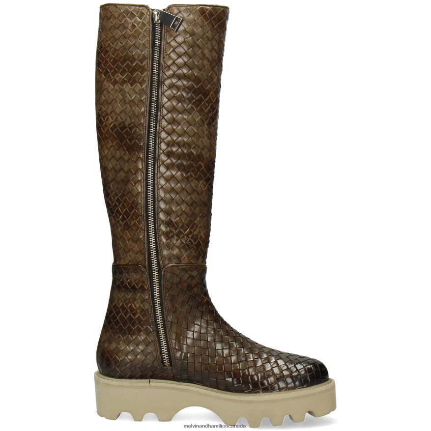 Women Melvin & Hamilton Khaki Leonie 21 Boots P4V68P1206