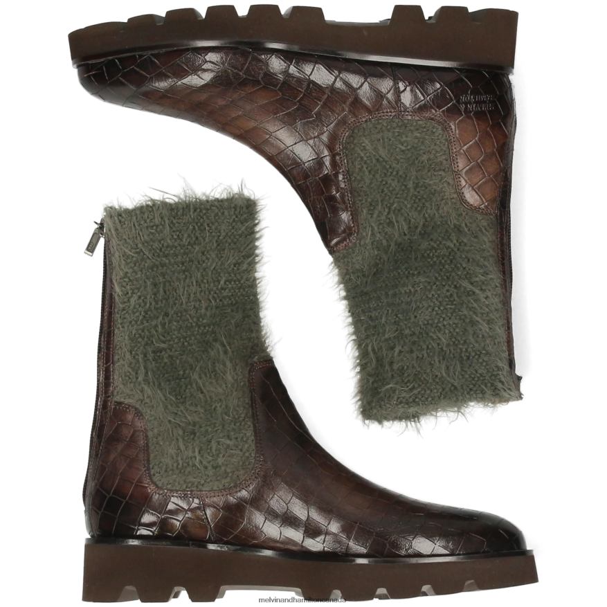 Women Melvin & Hamilton Khaki Susan 69 Boots P4V68P1235