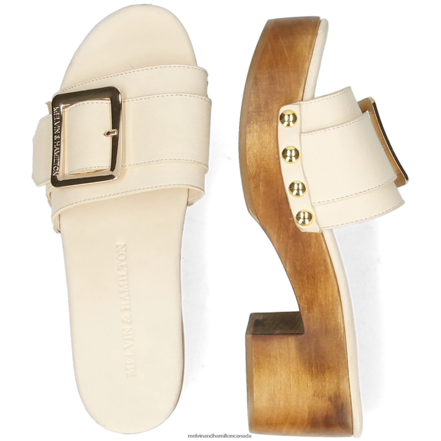 Women Melvin & Hamilton Beige Layla 1 Clogs P4V68P1988