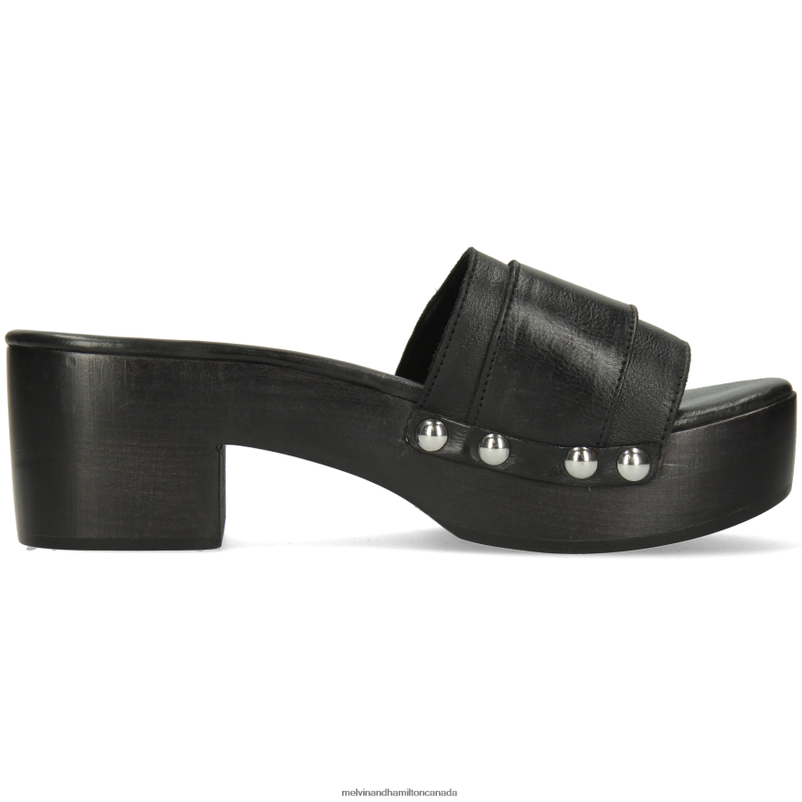 Women Melvin & Hamilton Black Layla 1 Clogs P4V68P1998
