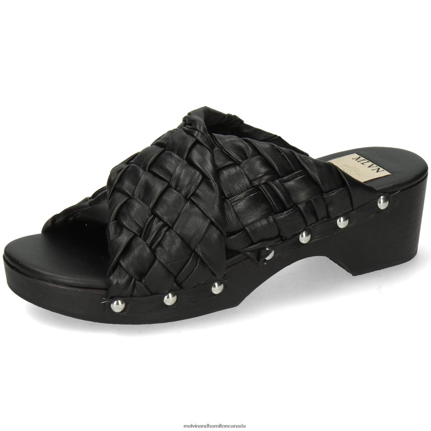 Women Melvin & Hamilton Black Sina 2 Clogs P4V68P1985