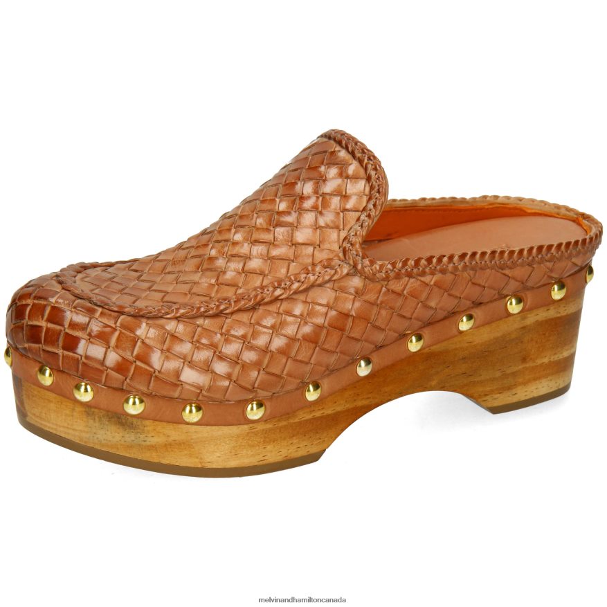 Women Melvin & Hamilton Brown Flora 13 Clogs P4V68P1993