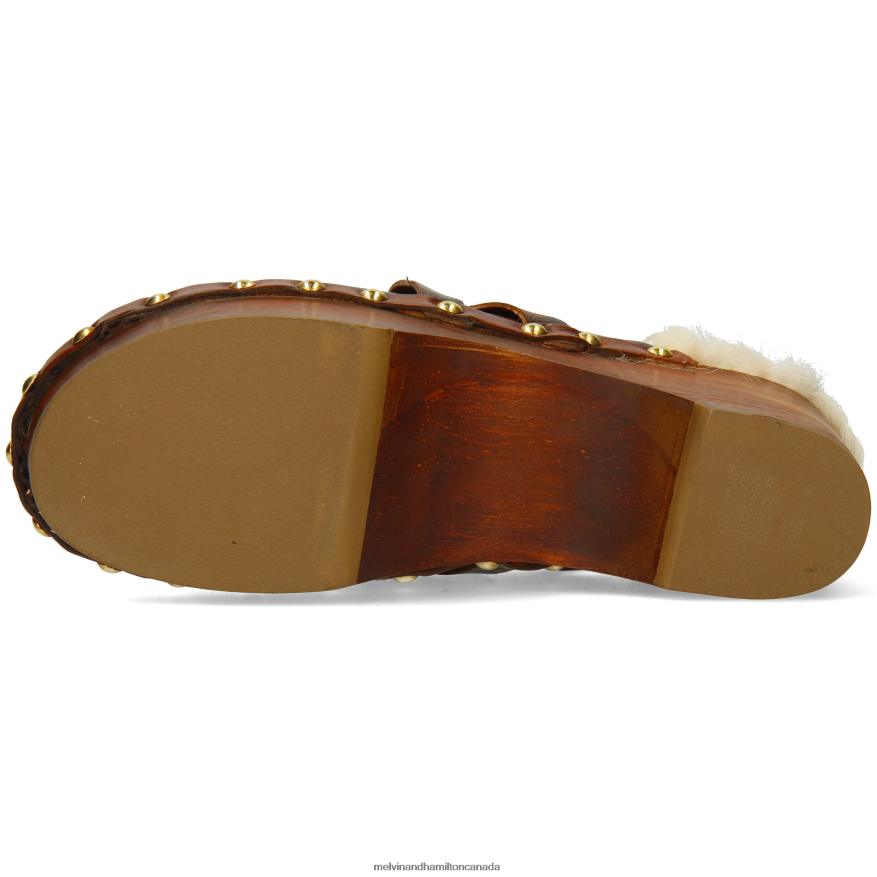 Women Melvin & Hamilton Brown Flora 1 Clogs P4V68P1990