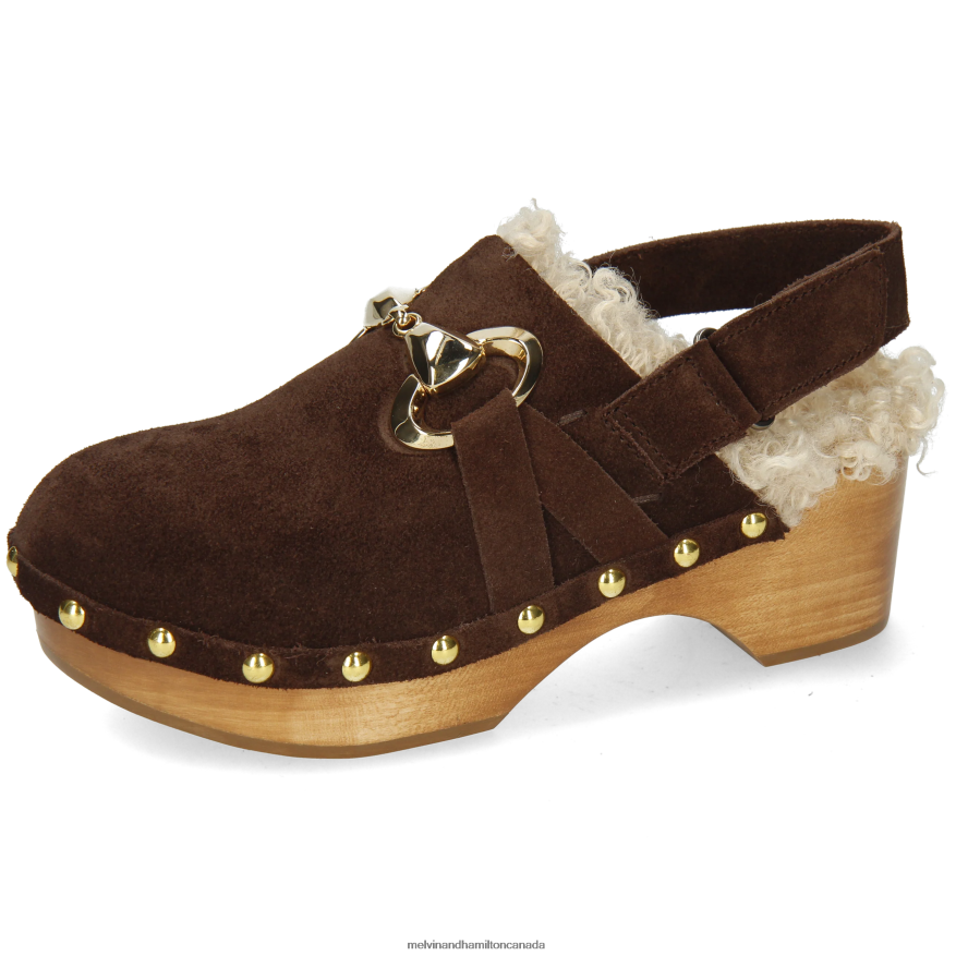 Women Melvin & Hamilton Brown Flora 1 Clogs P4V68P1992