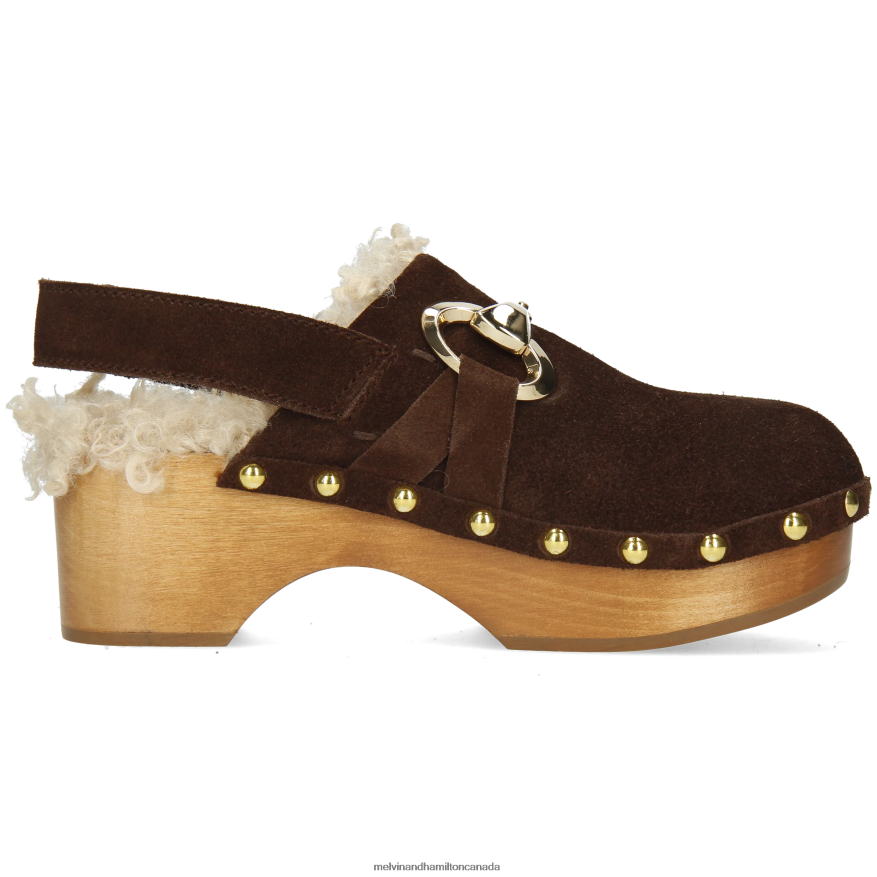 Women Melvin & Hamilton Brown Flora 1 Clogs P4V68P1992