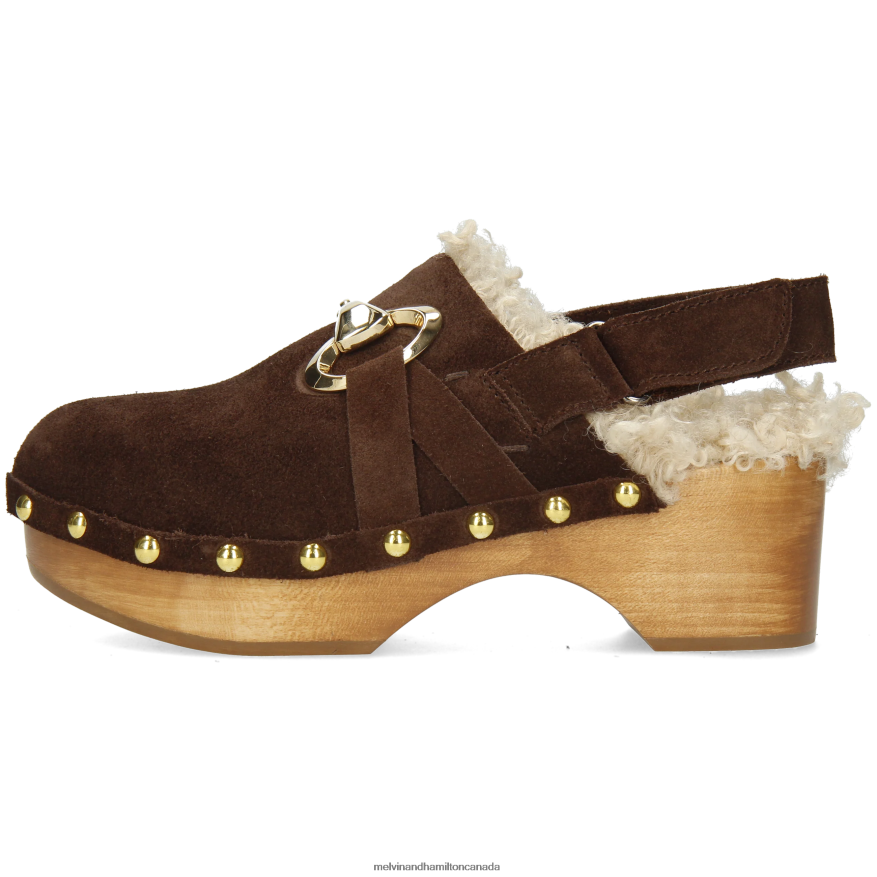 Women Melvin & Hamilton Brown Flora 1 Clogs P4V68P1992