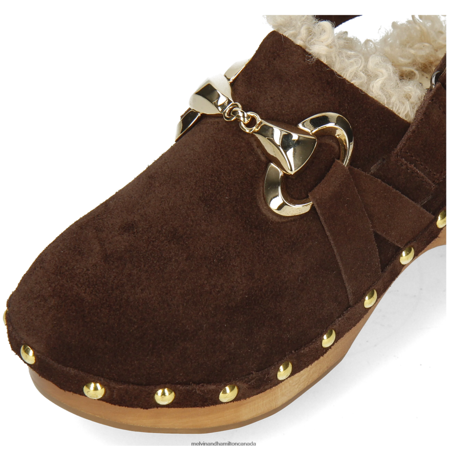 Women Melvin & Hamilton Brown Flora 1 Clogs P4V68P1992
