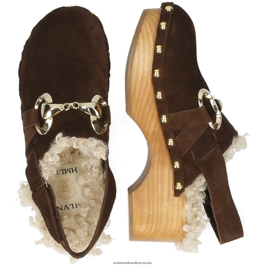 Women Melvin & Hamilton Brown Flora 1 Clogs P4V68P1992