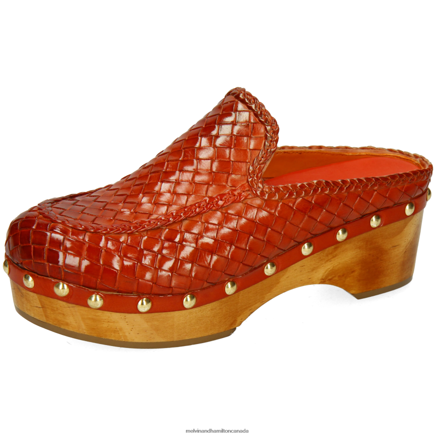 Women Melvin & Hamilton Red Flora 13 Clogs P4V68P1991