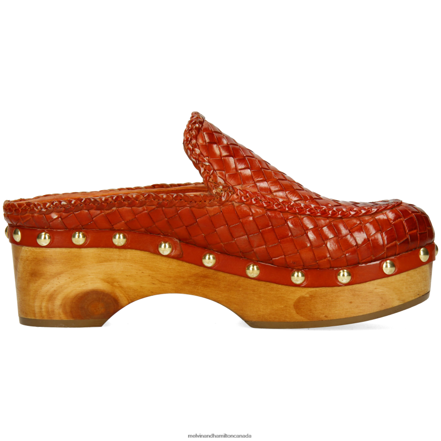 Women Melvin & Hamilton Red Flora 13 Clogs P4V68P1991