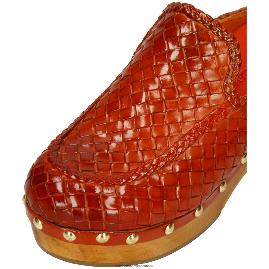 Women Melvin & Hamilton Red Flora 13 Clogs P4V68P1991