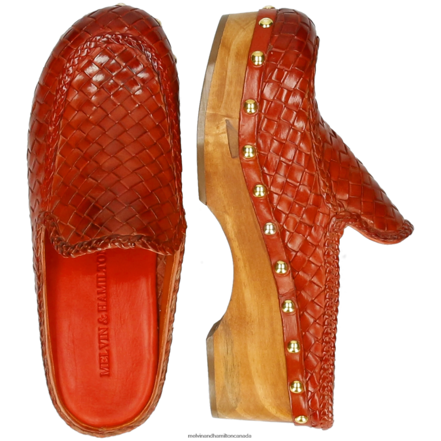 Women Melvin & Hamilton Red Flora 13 Clogs P4V68P1991