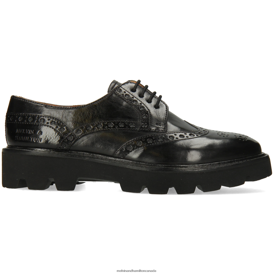 Women Melvin & Hamilton Black Jenny 6 Derby Shoes P4V68P1500
