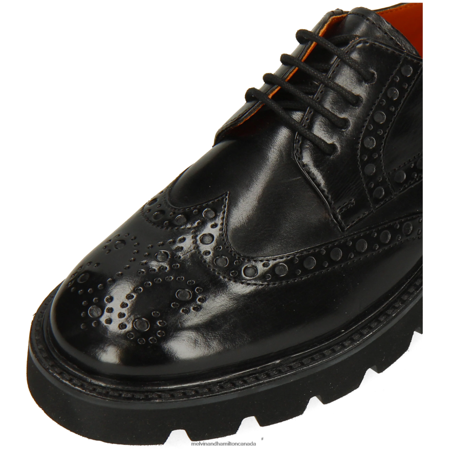 Women Melvin & Hamilton Black Jenny 6 Derby Shoes P4V68P1500