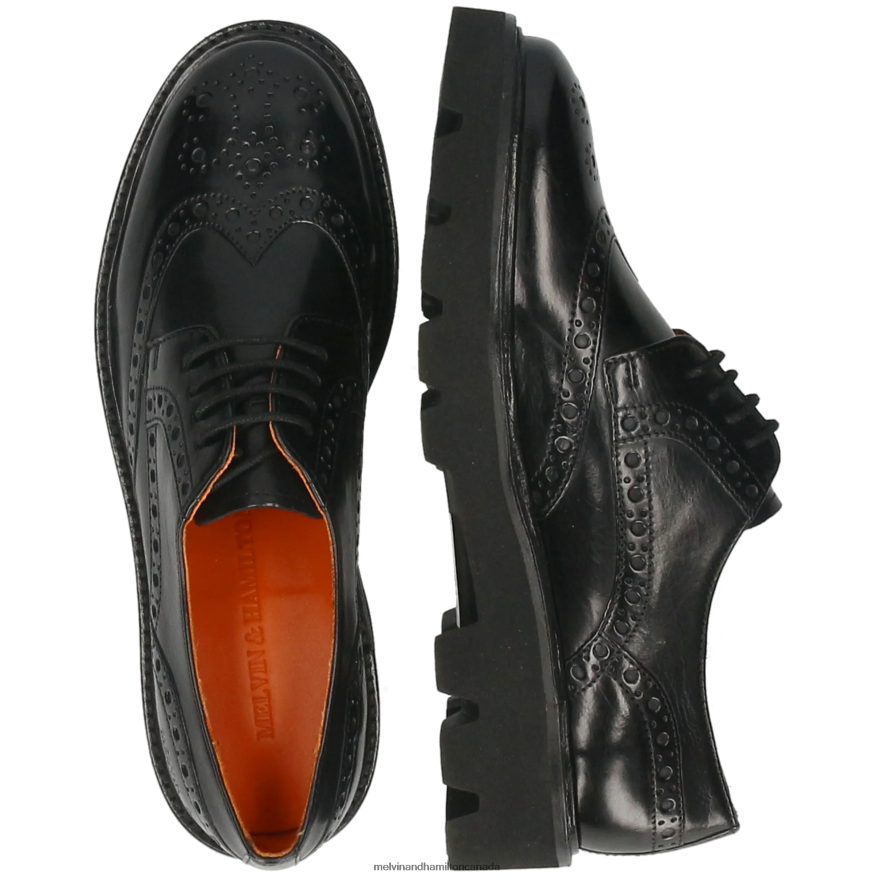 Women Melvin & Hamilton Black Jenny 6 Derby Shoes P4V68P1500