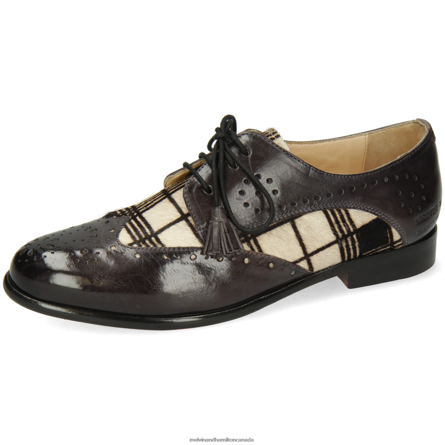 Women Melvin & Hamilton Black Selina 41 Derby Shoes P4V68P1510