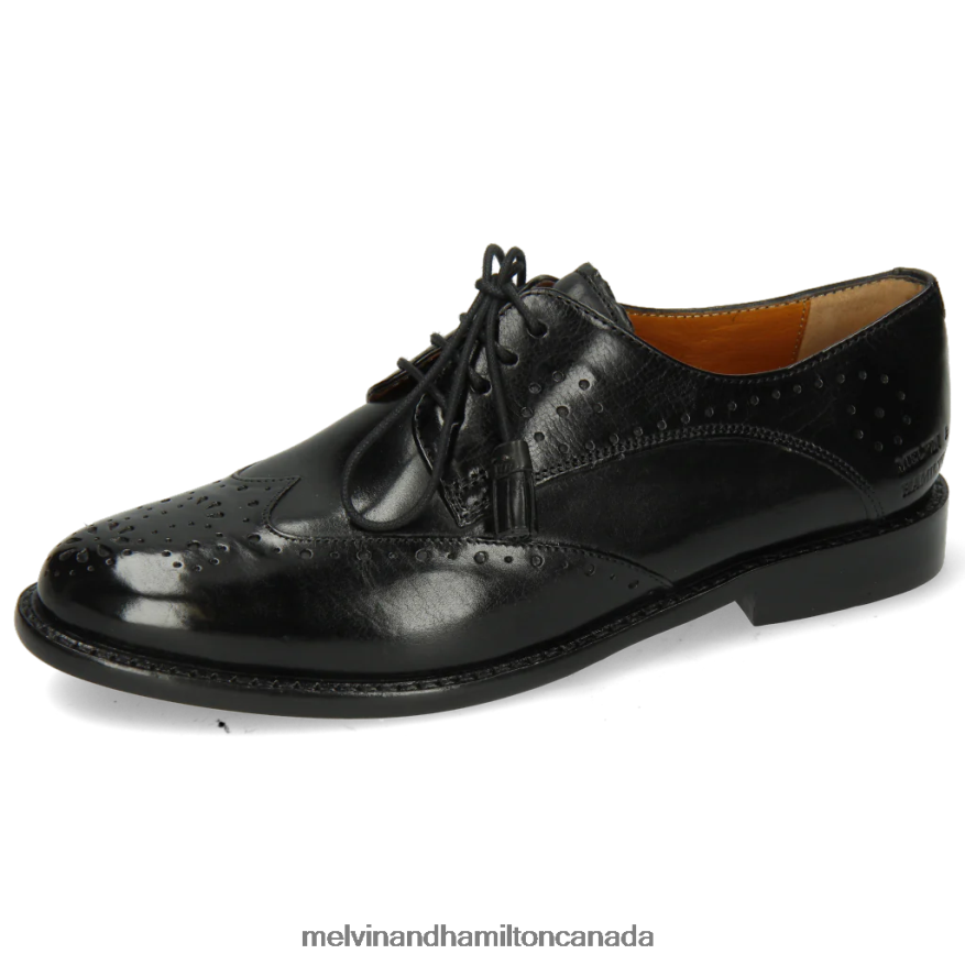 Women Melvin & Hamilton Black Selina 41 Derby Shoes P4V68P1528