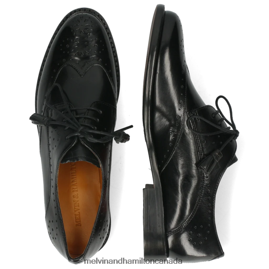 Women Melvin & Hamilton Black Selina 41 Derby Shoes P4V68P1528