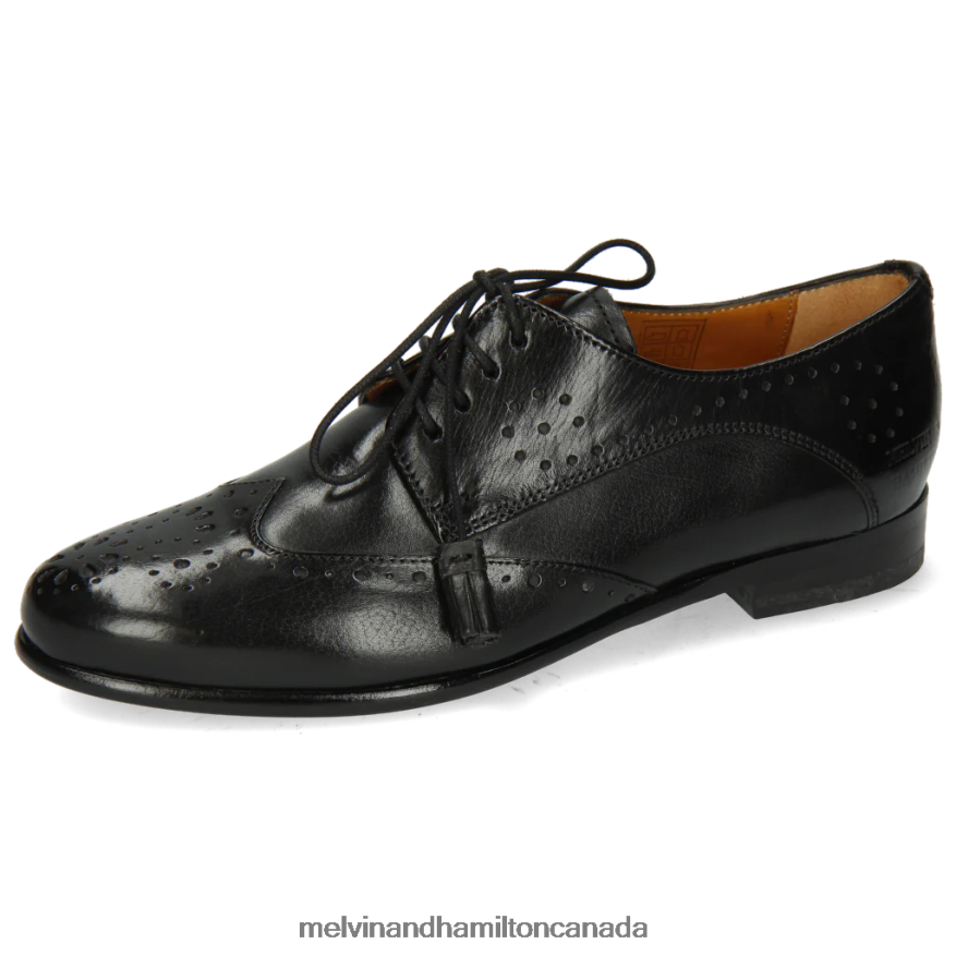 Women Melvin & Hamilton Black Selina 41 Derby Shoes P4V68P1532
