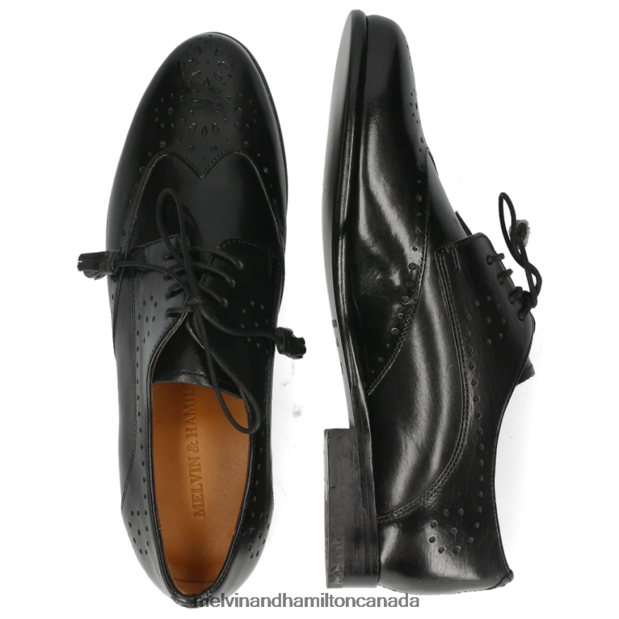 Women Melvin & Hamilton Black Selina 41 Derby Shoes P4V68P1532