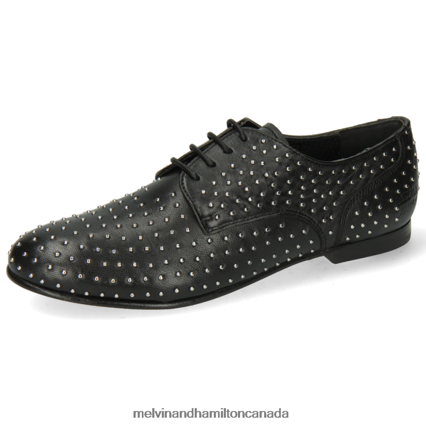 Women Melvin & Hamilton Black Sonia 10 Derby Shoes P4V68P1522