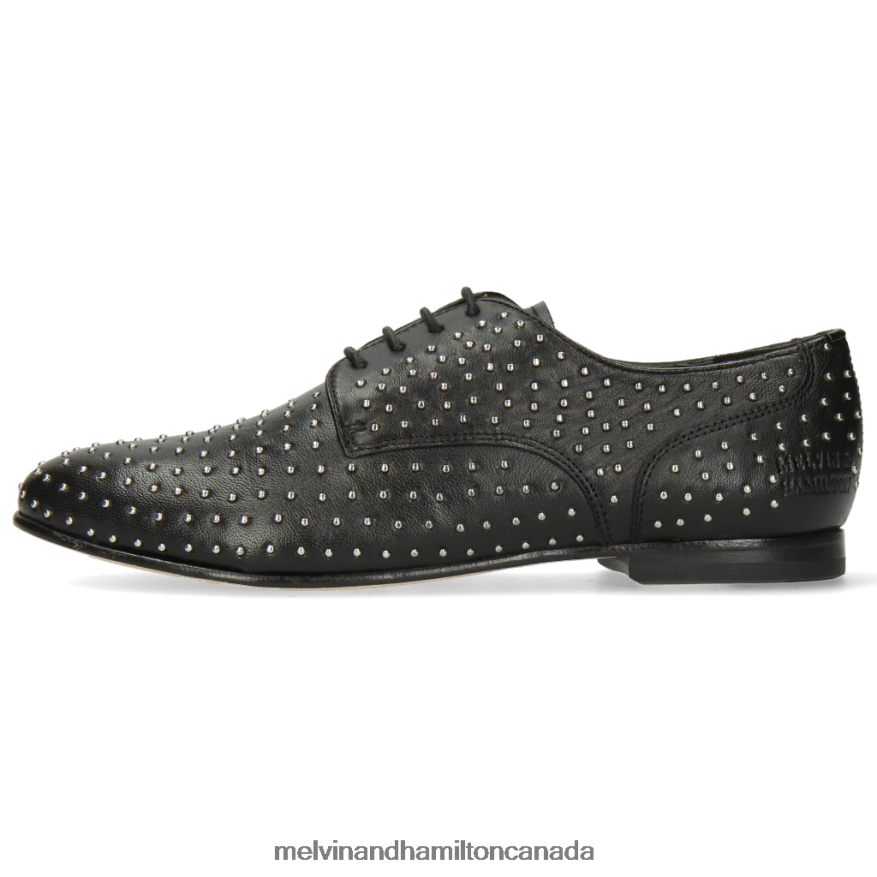 Women Melvin & Hamilton Black Sonia 10 Derby Shoes P4V68P1522