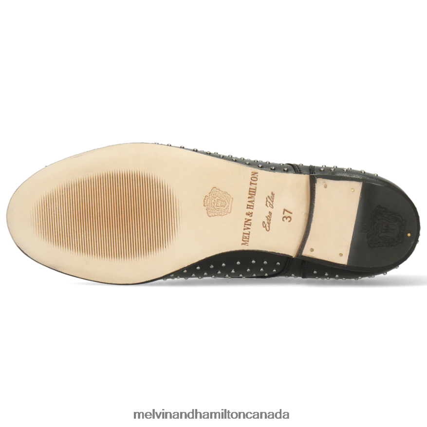 Women Melvin & Hamilton Black Sonia 10 Derby Shoes P4V68P1522