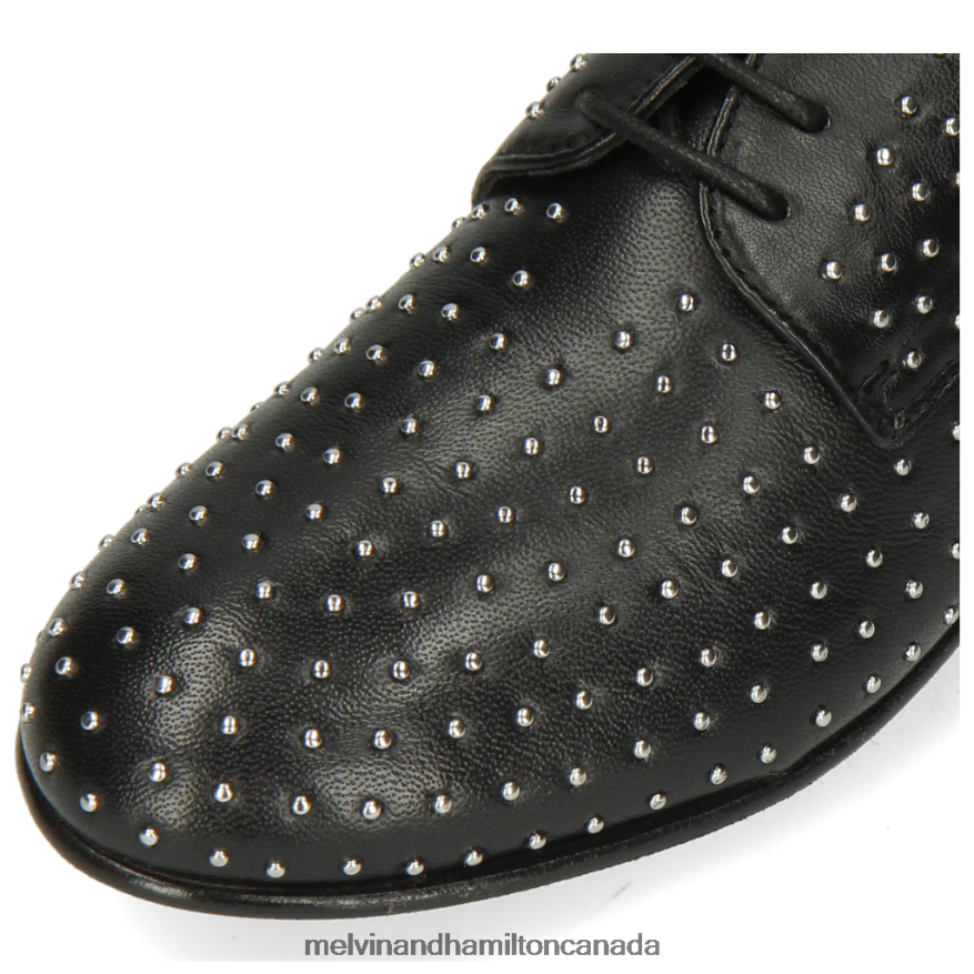 Women Melvin & Hamilton Black Sonia 10 Derby Shoes P4V68P1522