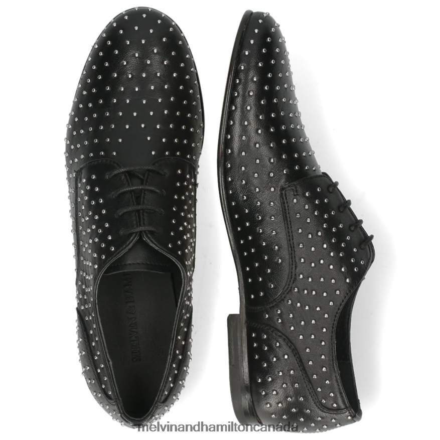 Women Melvin & Hamilton Black Sonia 10 Derby Shoes P4V68P1522