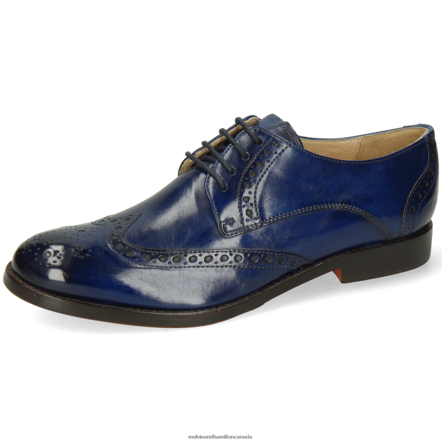 Women Melvin & Hamilton Blue Amelie 3 Derby Shoes P4V68P1499