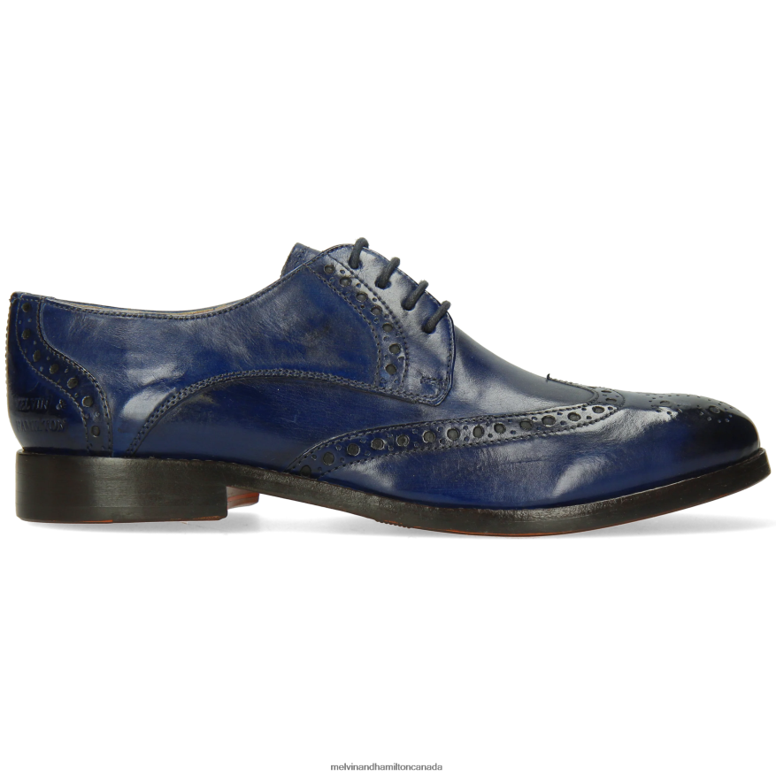 Women Melvin & Hamilton Blue Amelie 3 Derby Shoes P4V68P1499