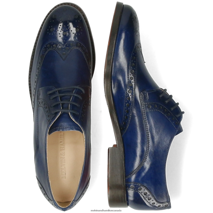 Women Melvin & Hamilton Blue Amelie 3 Derby Shoes P4V68P1499